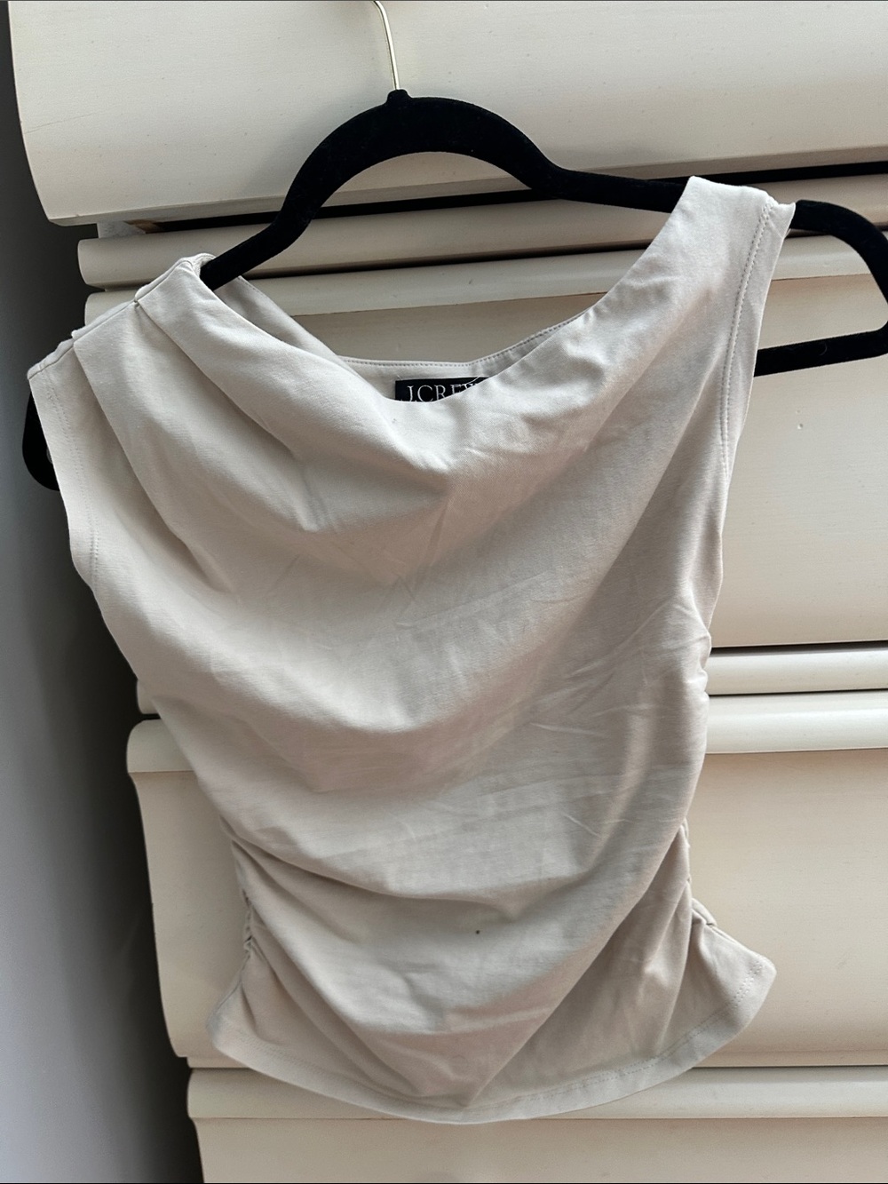 J. Crew Light Cream Draped Tank, tan/cream, XXS